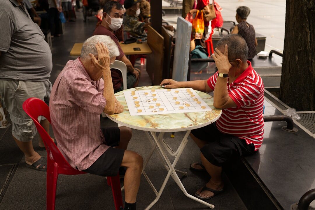 seniors playing chess
