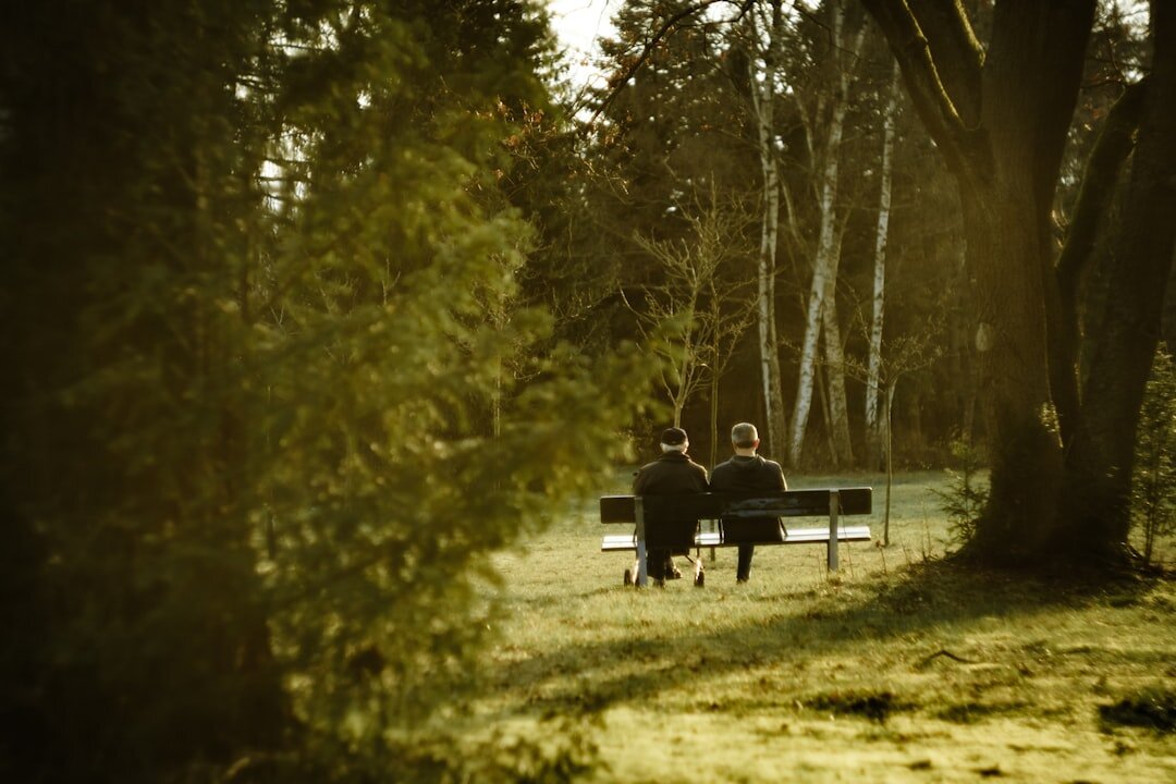 elderly walking in park